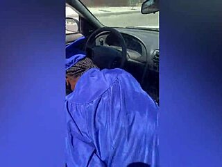 class hoe moans loud bent over doggystyle on big black cock in car