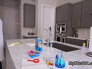 Slutty Cougar Scientist Rides Lab Partner's Massive Black Cock In Reality Scene