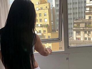 Neighbor's Juicy Brazilian Milf Rides While Wife Travels