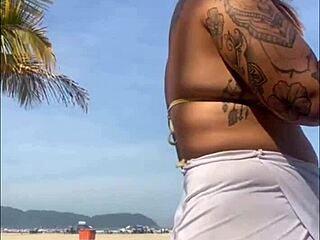 whoops these shorts are flashing my big pussy at the beach!