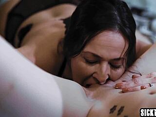 Sexy Petite Kyler Quinn Fingers Herself Then Blowjobs Elexis!