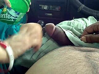 sexy aunt flashes huge tits then rides monster cock to orgasm in car by highway jungle