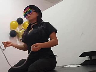 the bored latina office slut plugs her ass to stay aroused at work