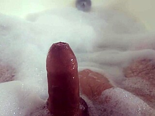 i finger my pussy to orgasm soaking in bubbly bathroom bath solo