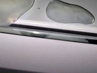 homemade handjob unloads thick load on desk