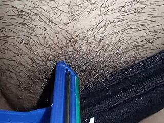 curious wife explores her big pussy solo
