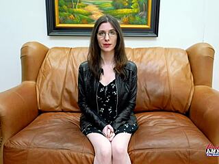 Horny Brunette Hazel O'Connor Fingers Pussy, Fucks Ass with Dildo, Gives Deepthroat BJ