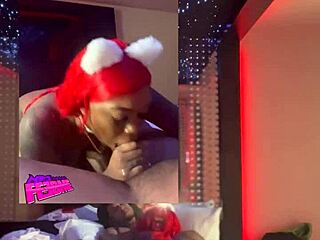 stars shine while ebony babe slurps sloppy bbc cumshot pov