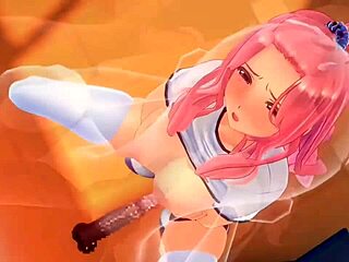 pink hair girl tittyfucks huge cock 🍆💦