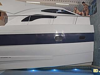 Blonde latina bombshell rides huge cock raw on luxury yacht deck