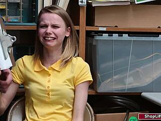 officer pins down petite russian thief for deepthroat domination