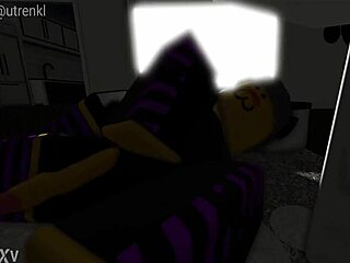 Mysterious cat girl seduced into big cock titty sex romp