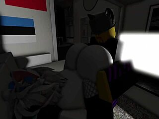 Mysterious cat girl seduced into big cock titty sex romp