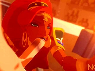 urbosa sucks cock deep then rides hard in pov