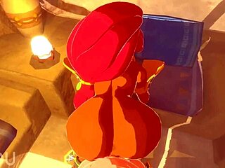 urbosa sucks cock deep then rides hard in pov