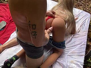 hot blonde sneaks anal toy play and assfucking hidden from everyone