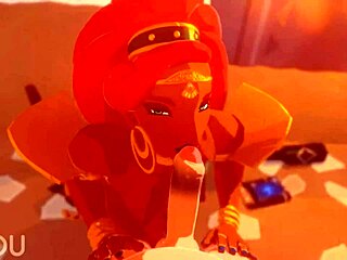 urbosa sucks cock deep then rides hard in pov