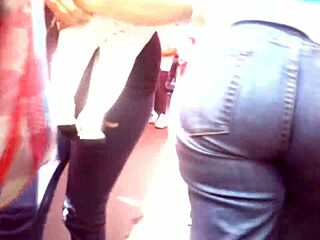 check out this curvy milf rocking those tight jeans on the street