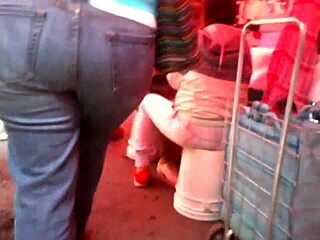 check out this curvy milf rocking those tight jeans on the street