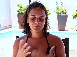 Novinha Maya Pimentinha rides huge cock anal doggystyle cowgirl in hot interview