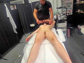 sexy lady moans during massage begging for his cock inside