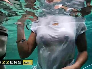 B-Got Boobs Desiree Dulce Poolside Shy Wet Tits Tease with Xander