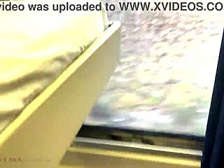 glasses girl sucks cock publicly on train before face fuck pounding