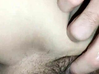 close-up fingers plunge deep into dripping solo pussy folds