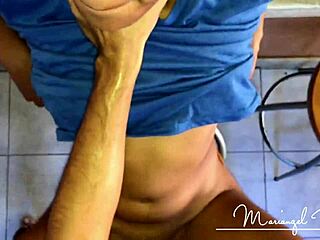 mariangel belle bends tight latina ass for kitchen doggystyle creampie