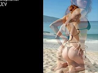 sexy beautiful teen with big tits and boobs in 3d outfit reveals red sea curves