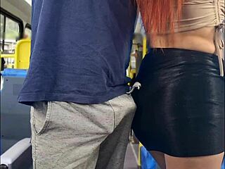 Sexy miniskirt student GETS FUCKED by stranger on public bus