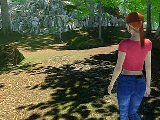 Redhead's shaved pussy craves outdoor play in paradise trails vr