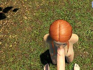 Redhead's shaved pussy craves outdoor play in paradise trails vr