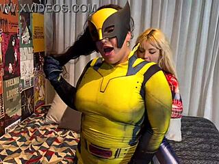 Wolverine pounds Spider-Woman cosplay pussy no mercy