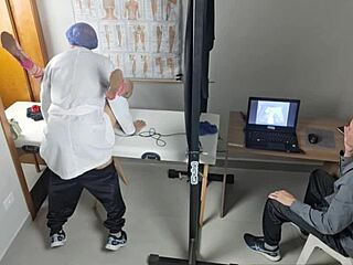 Wife's gyno exam turns wild as doctor fucks her hard behind clueless cuckold husband's back 😏👀