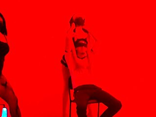 this scruffy man invites us to exclusive balcony catwalk for her sexy lingerie dance