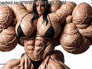 suggestive pump factory swells natasha with massive muscle growth experiment