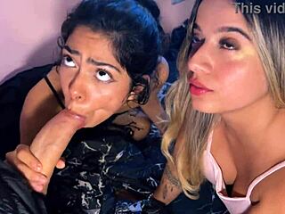 gf invites bf for bisexual threesome revenge fuck with roommate on dorm bed