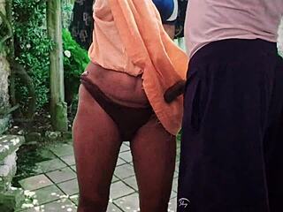 girlfriend indulges in thrilling outdoor activity with friend