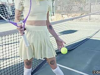 Tennis Babe Rides Monster Cock Doggystyle to Facial Cumshot