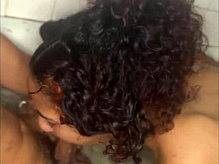 Gagging Choking on New Neighbor's Big Dick Deepthroat in Shower