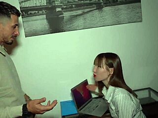 Kate Quinn moans riding boss's huge cock rough to save her job in tight pussy quickie