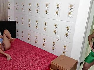 Stepmom Catches Stepdaughter Fingering Pussy in Bedroom