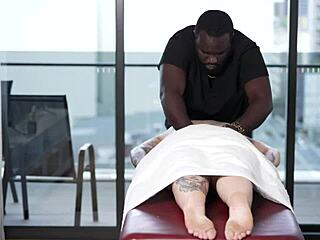 american bbc masseuse bends aussie milf for creampie doggy