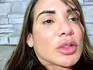 brunette latina slut masturbates huge ass and tits on video call exibicionismo