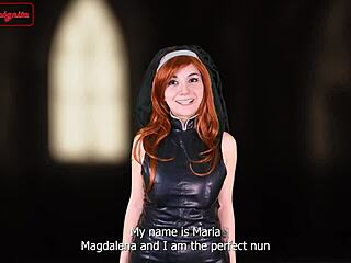 Sinful Nun Maid Rides Nurse in Lesbian Cosplay Cum Fest