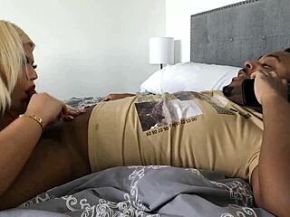 big booty blonde chanel barbie deepthroats and rides bbc bareback