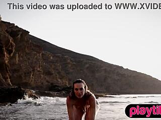 german beauty with big ass strips beachside flashing juicy tits