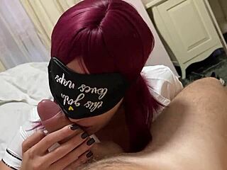 Redhead Expert Sucks Cock Close-Up in Homemade POV