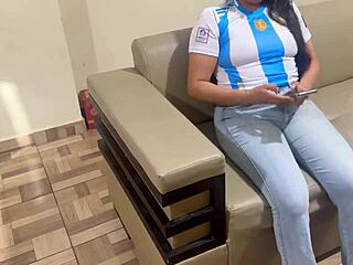 lesbian mommy squirts huge saggy tits guiding argentine friend into juicy scissoring